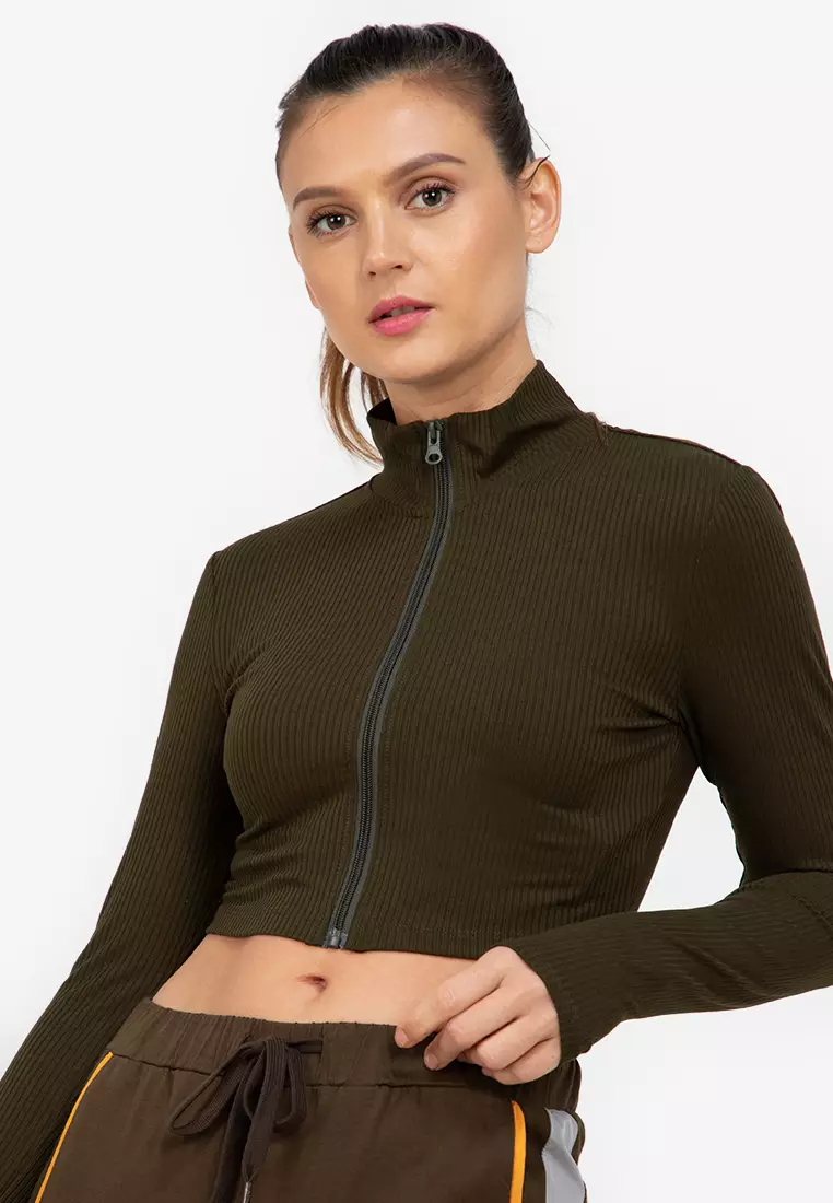 Buy ZALORA ACTIVE Zip Up Crop Jacket 2023 Online | ZALORA Philippines