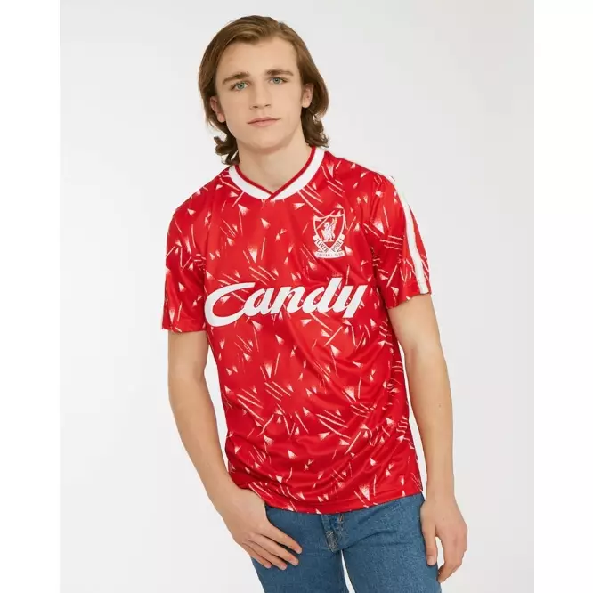 Liverpool FC Adults Retro Candy 89/91 Home Shirt Men - Official LFC Jersey Original Pria