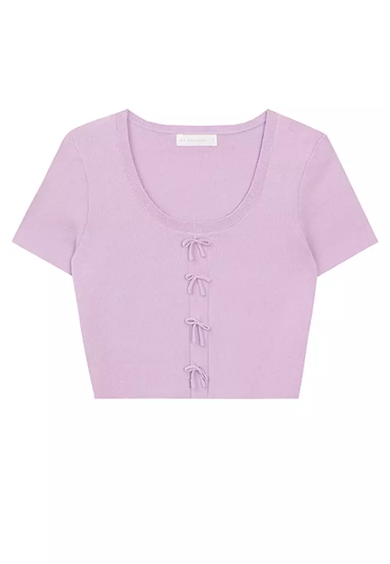 Buy AIR SPACE Ribbon Front Crop Top Online | ZALORA Malaysia
