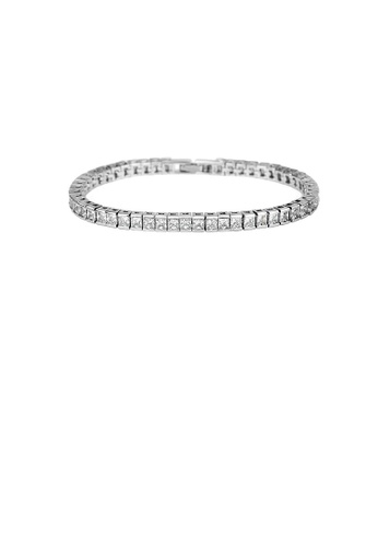 Glamorousky white Simple and Fashion Geometric Square Bracelet with Cubic Zirconia 17cm C160BAC7F386C8GS_1