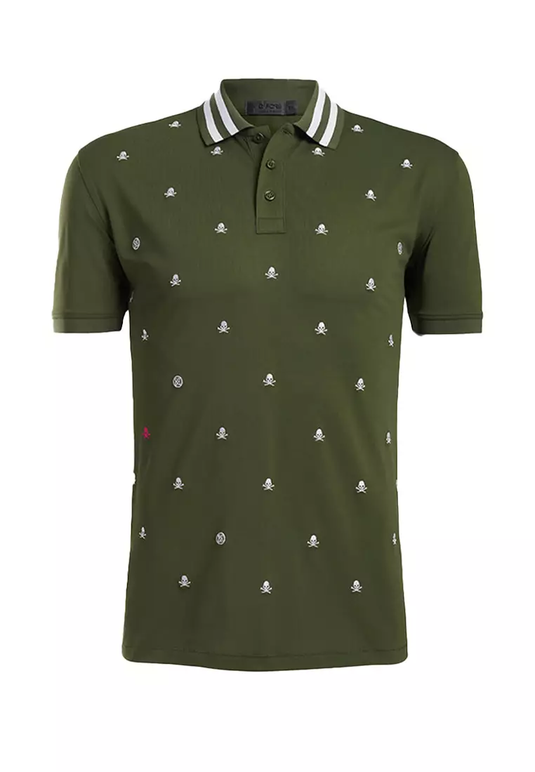 Men's Skull & T's Embroidered Polo