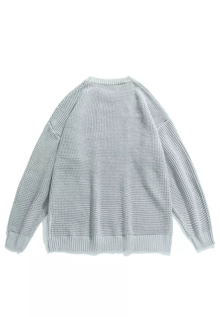 White waffle sale knit sweater