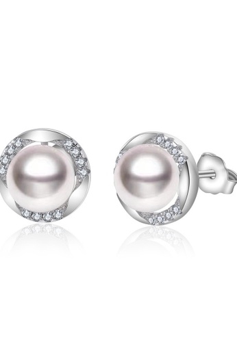 A.Excellence silver Premium Japan Akoya Sea Pearl  6.75-7.5mm Geometric Earrings BE2AEAC3C225DEGS_1