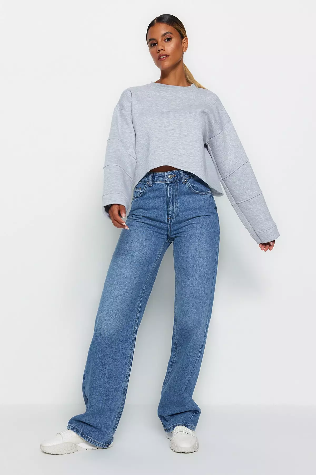 Buy Trendyol High Waist Wide Leg Jeans 2024 Online | ZALORA