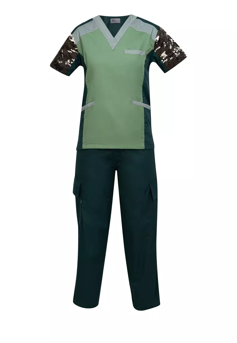 Buy INTAL GARMENTS Scrub Suits VNeck Side Sleeve Shoulder Camouflage