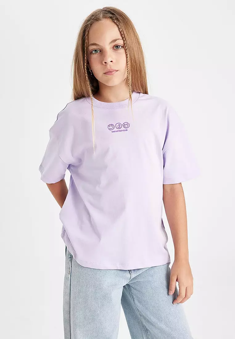 Oversize Wide Fit Crew Neck Printed Short Sleeve T-Shirt