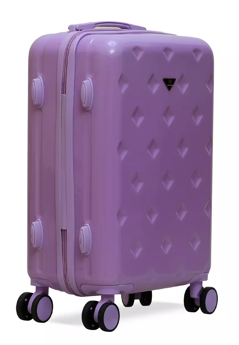 Carlton Koper Size 20inch Diamond Zipper 3 Number Combination Suitcase Unisex Material Fiber ORIGINAL - Lilac