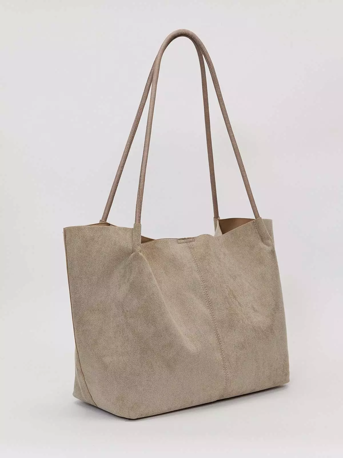 Pomelo - Tas Wanita - Suede Tote Bag - Fair Beige