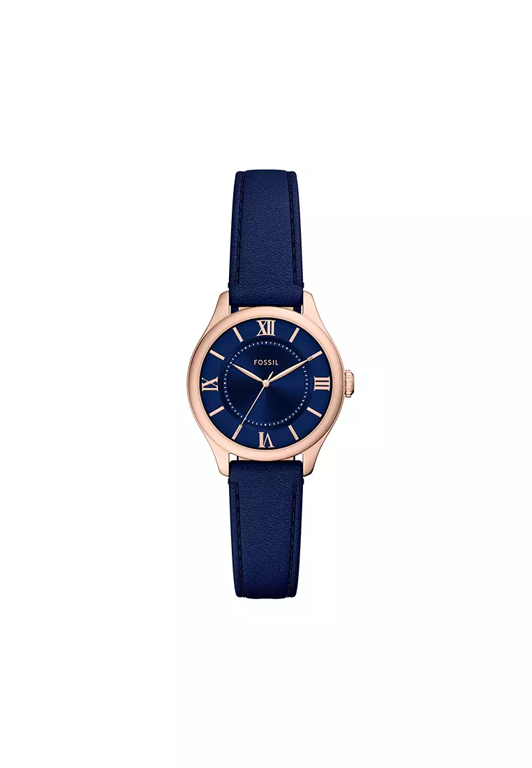 Buy Fossil Gilmore Blue Leather Watch Es5424 2025 Online ZALORA