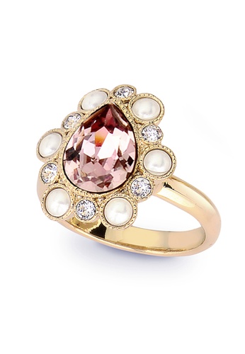 Grossé gold Grossé Bijou Bijou: gold plating, rhinestone in pink color, faux pearl ring GA80274 EC524AC6199329GS_1