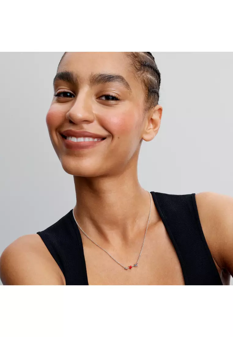 Arrow & Murano Glass Heart Necklace