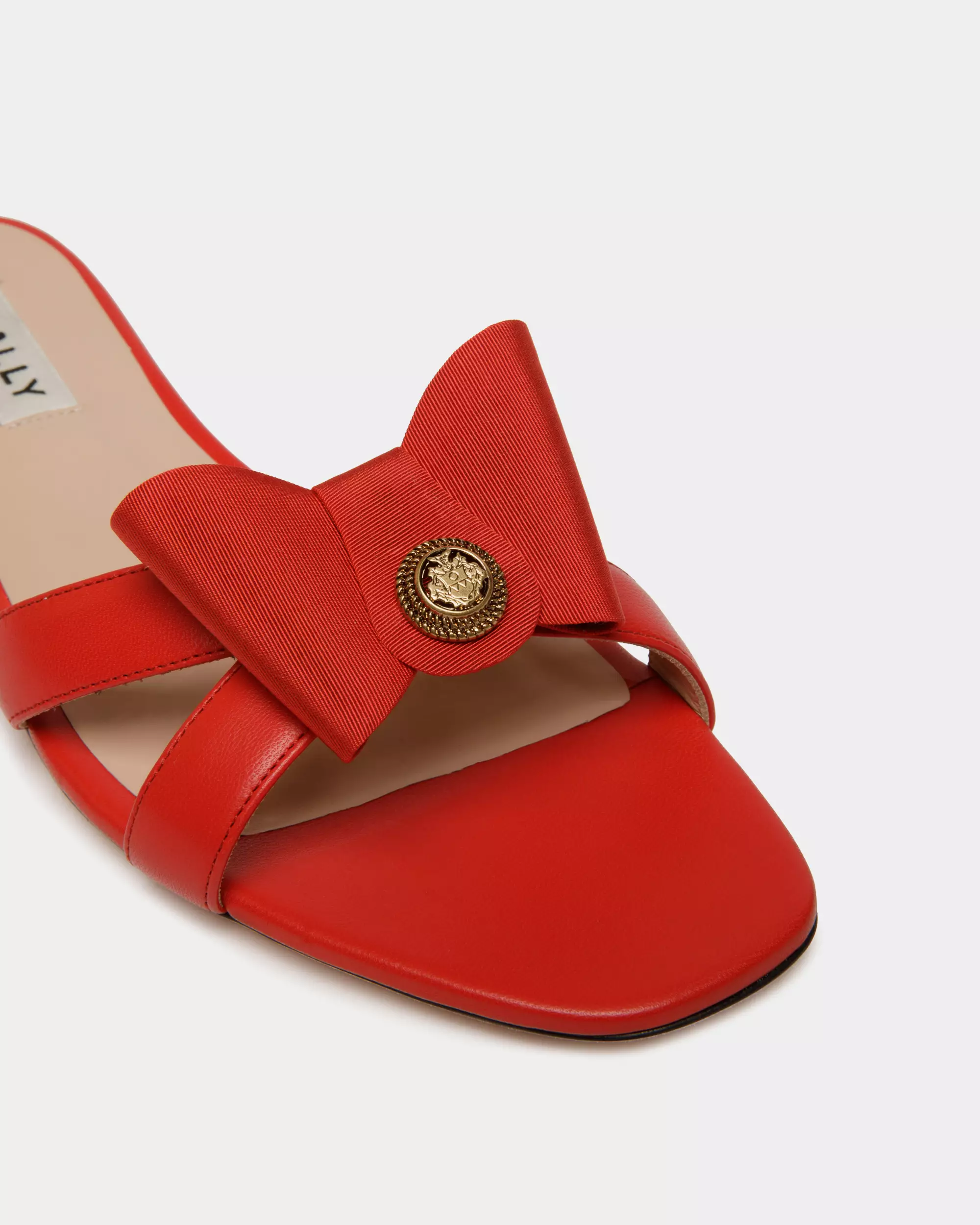 Bally Balyka-Bow Flat Leather Sandal - Red