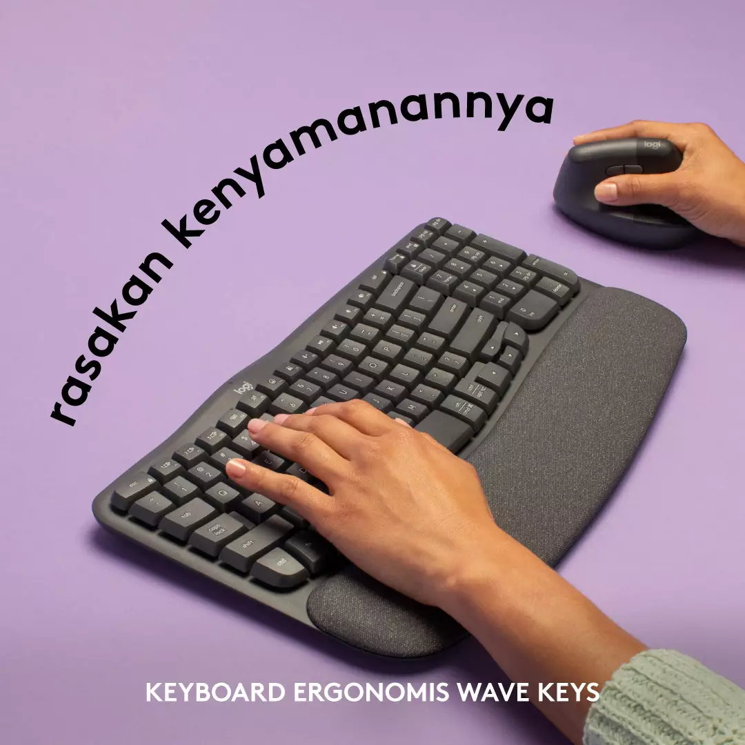 Jual Logitech Logitech Wave Keys Keyboard Ergonomic Wireless Bluetooth