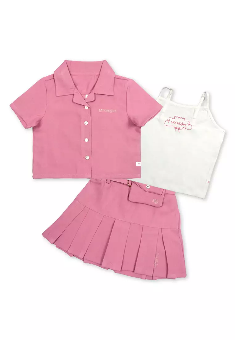 Girls Blouse with Skirt Set