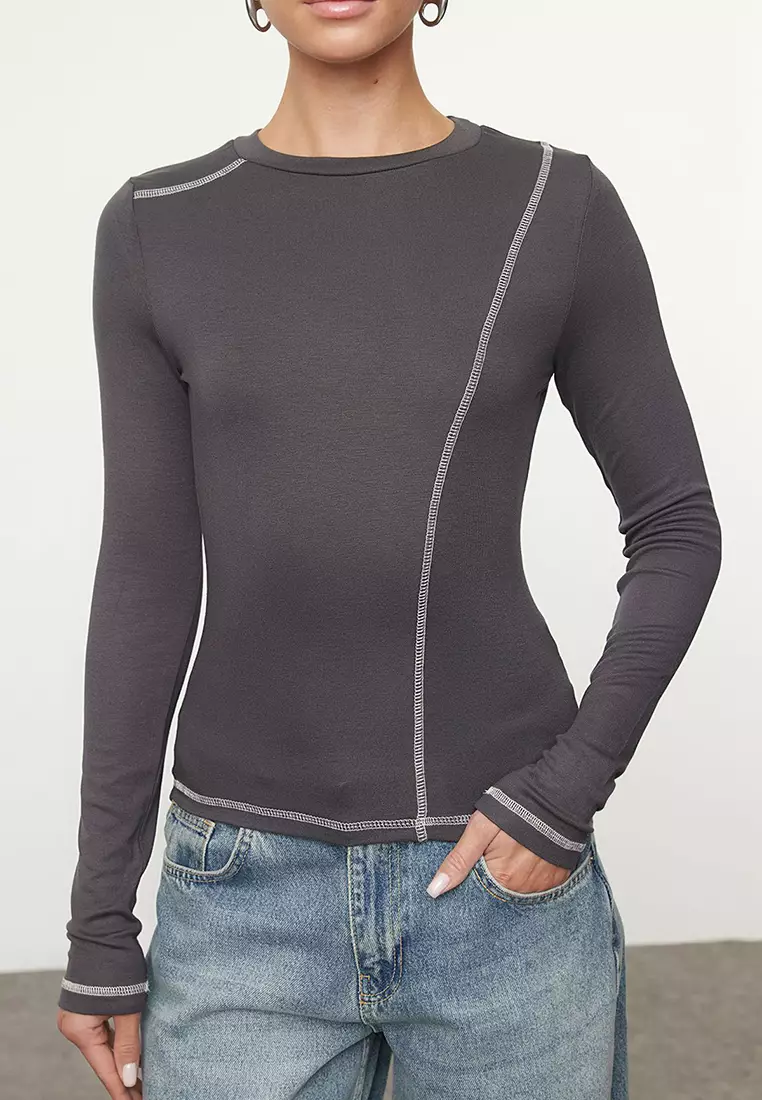 Contrast Stitching Top