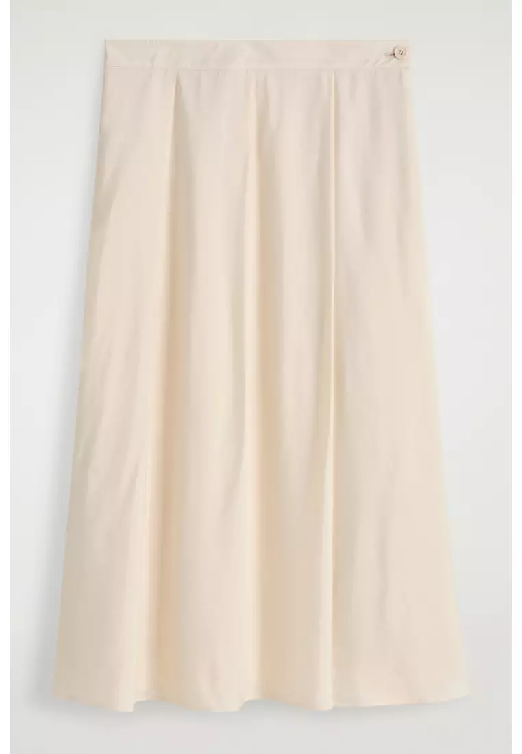 PLEATED A-LINE MIDI SKIRT