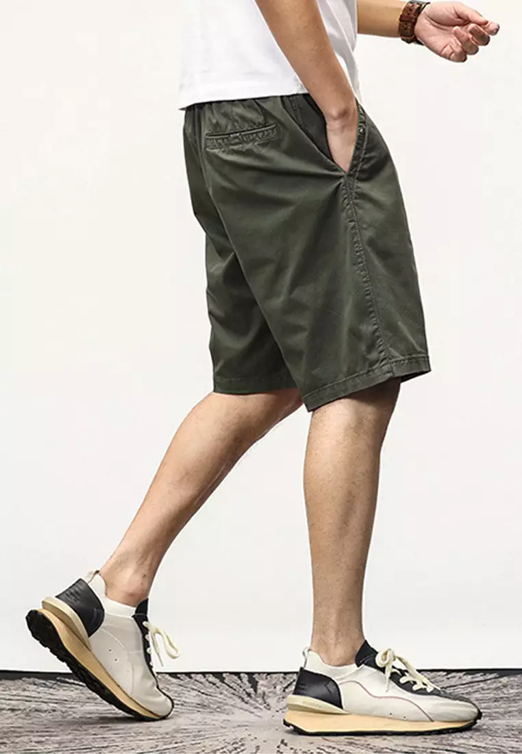Relaxed Fit Cotton Cargo Shorts GJL070