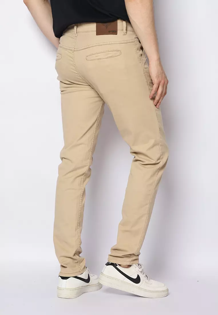 Celana Panjang Pria Katun Chinos Slim Fit Cheers Mate Khaki 112506