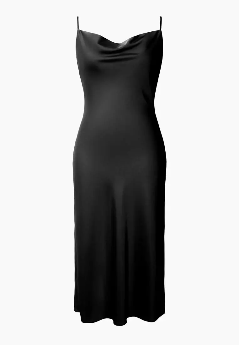 Joy Satin Cowl Neck Dress