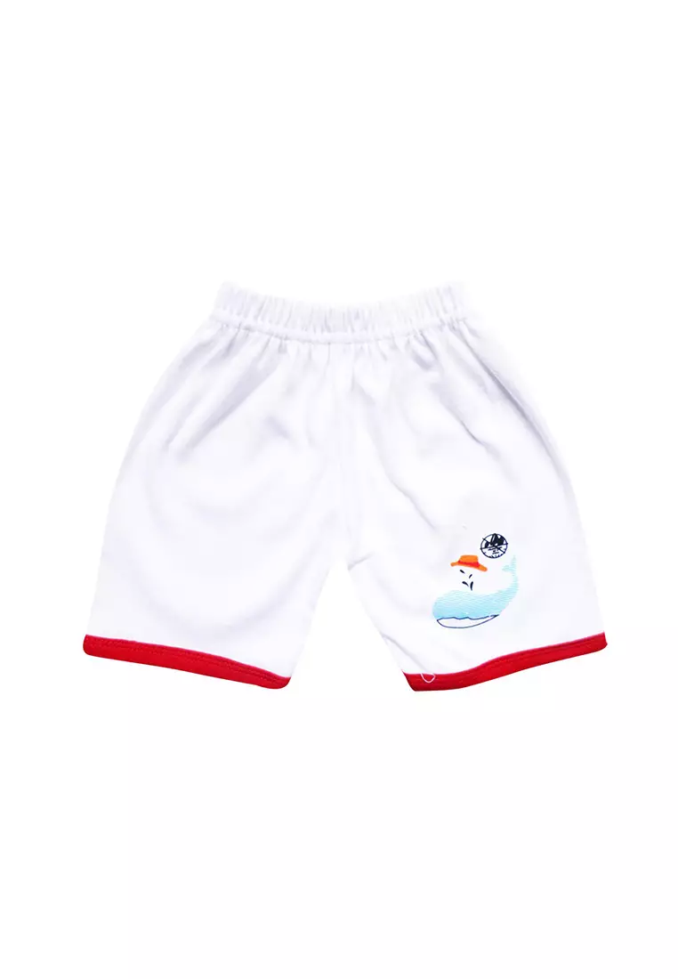 Skabe Pakaian Bayi Anak Laki Laki Baju Atasan Oblong Lengan Pendek Motif Whale Setelan Celana Kaos Baby Putih All Size Usia 0 Sampai 6 Bulan 2692 Everyday