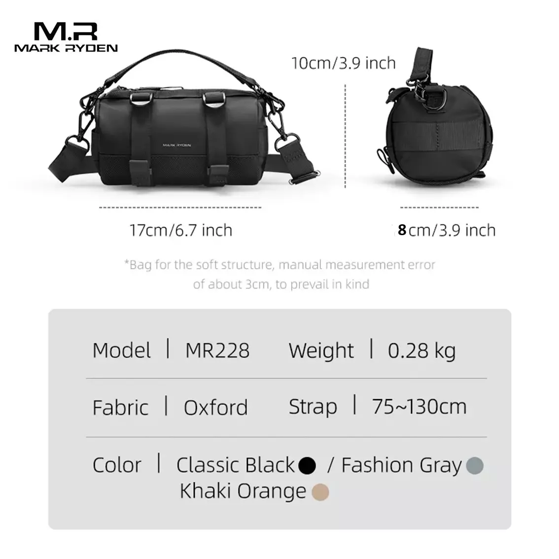 Mark Ryden Tas Selempang Pria Crossbody Sling Bag MR228-GREY