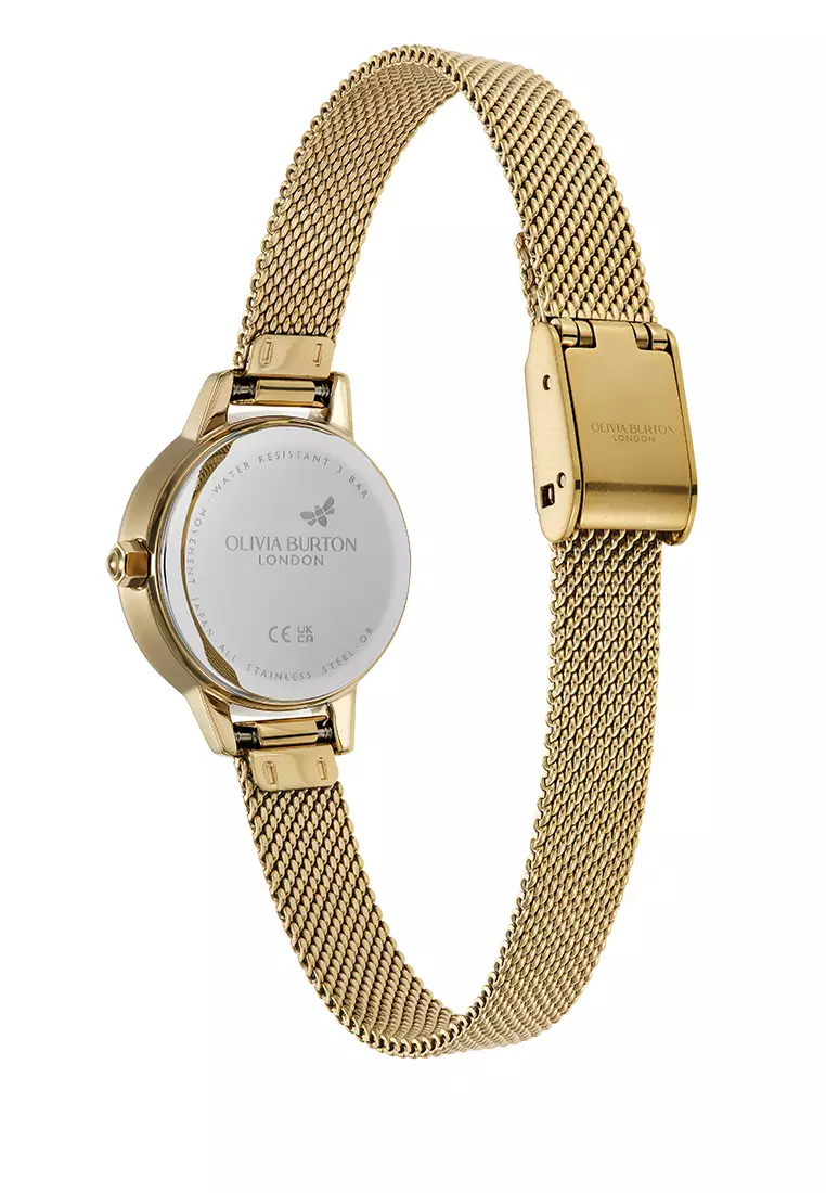 Olivia Burton Classic Mini Forest Green & Gold Mesh 23mm - 24000246