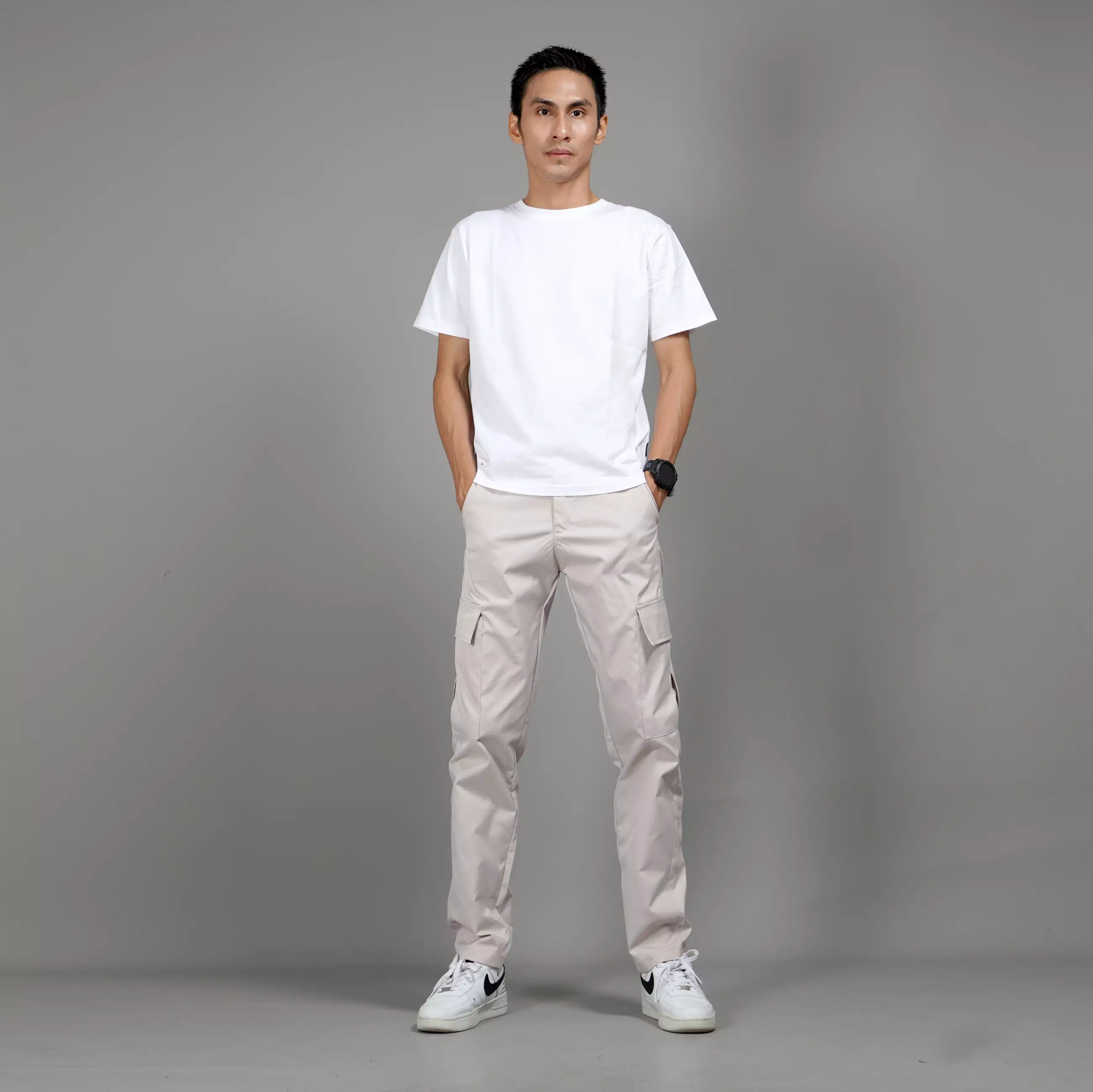  RAYMOND Celana Taktikal Celana Kargo Pria Cargo Pants Pria - Krem