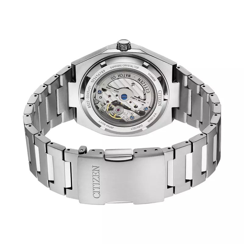 Jam Tangan Pria Citizen Mechanical NK5020-58X Super Titanium Zenshin 60 Green Dial Titanium Strap