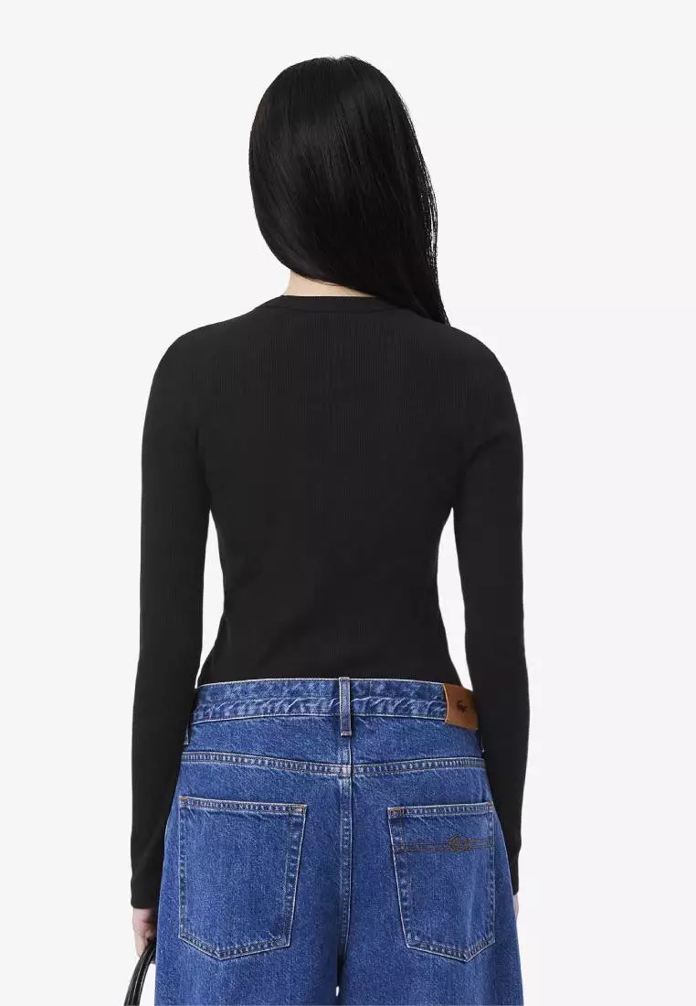 Slim Fit Ribbed Cotton T-shirt