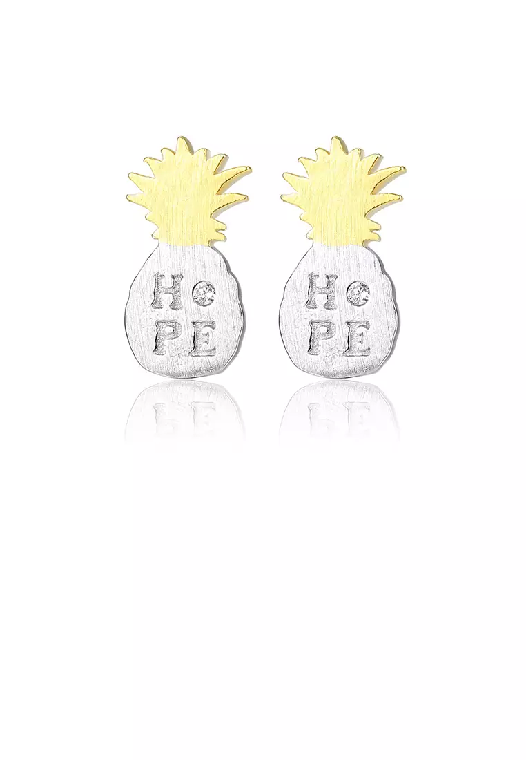 White gold outlet pineapple earrings