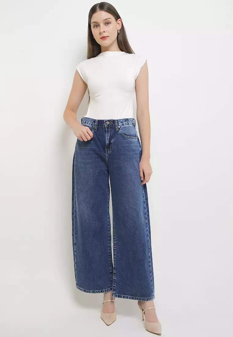 High Waist Wide Leg Denim Pant FWL020D