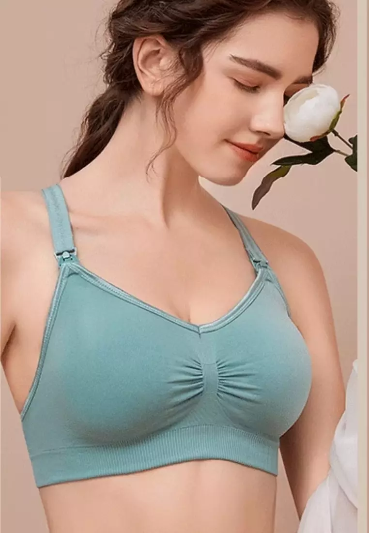 3 Pack Grace Nursing Push Up Maternity Bra in Green, Purple and Black