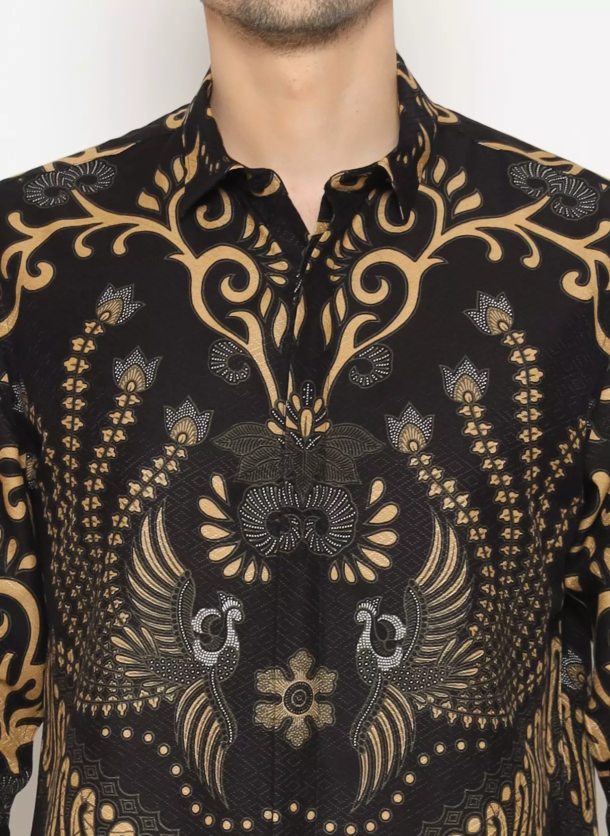 MAGINOT NARENDRA BROWN Batik MOTIF TIMBUL DOBBY Slim Fit Lengan Panjang