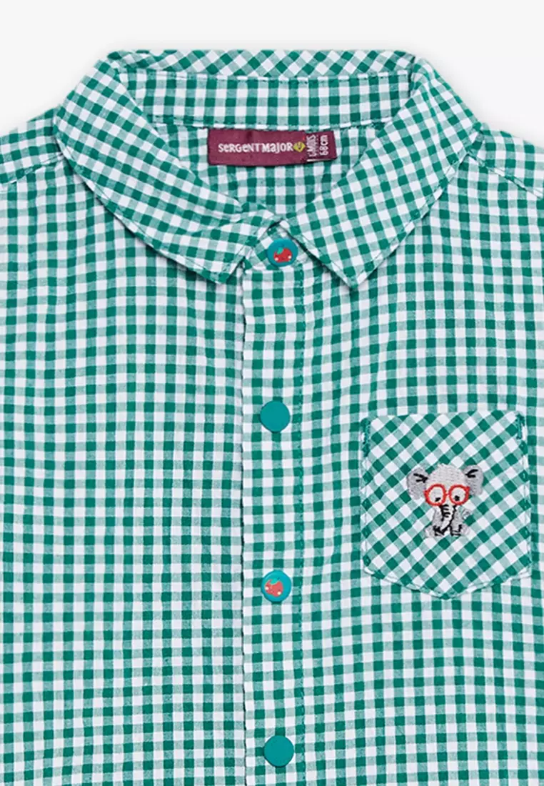 Green White Gingham Shirt