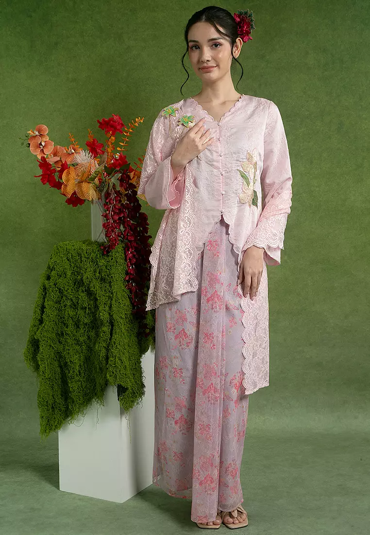 Tatiana Embroidered Kebaya with Selendang Set