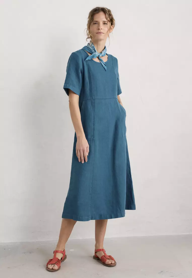 Buy Seasalt Cornwall Seasalt Cornwall Teal Grass Wave Dress 2025 Online ...