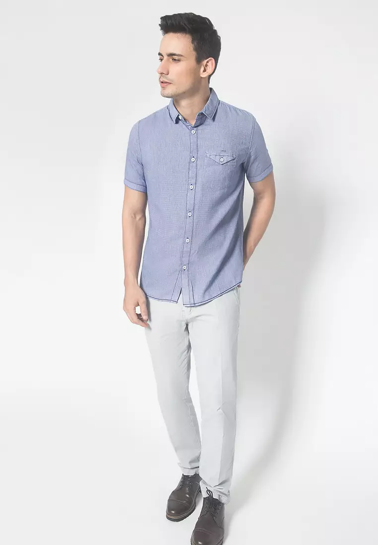 LGS - Kemeja Casual - Full Motif - Ungu - Slim Fit