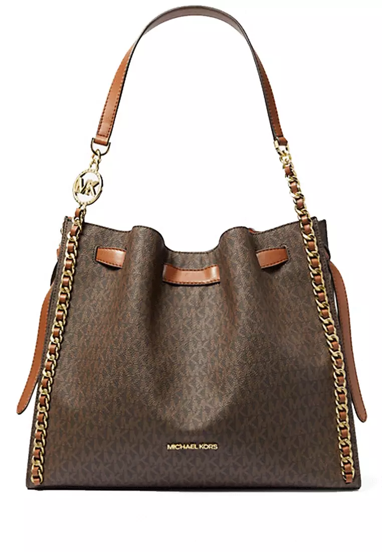 Interesting Info About Mina Large Signature Logo Chain Shoulder Bag