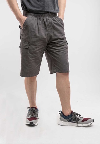 FOREST grey Forest 100% Cotton Twill Woven Casual Shorts - 65747-04Grey 7CEA9AA53B789BGS_1