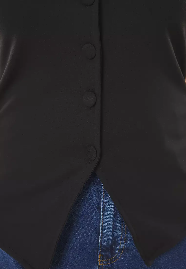 Plus Size Button Vest