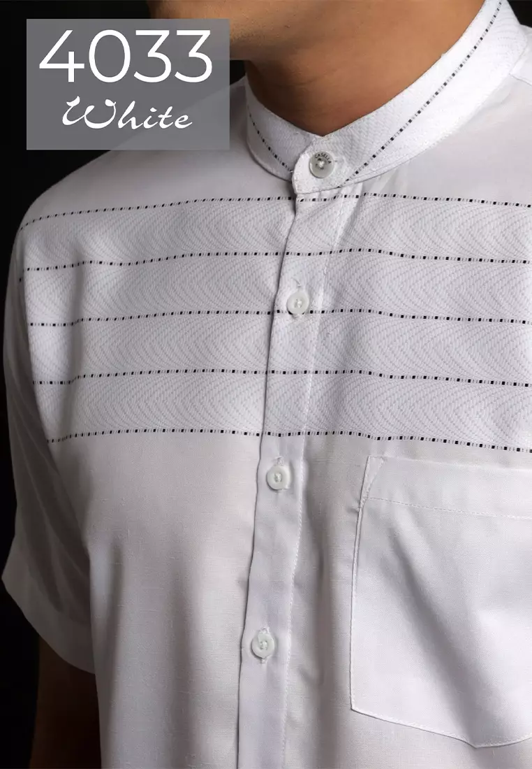 Casella Baju Koko Pria Lengan Pendek Exclusive Premium Harun 4033 White