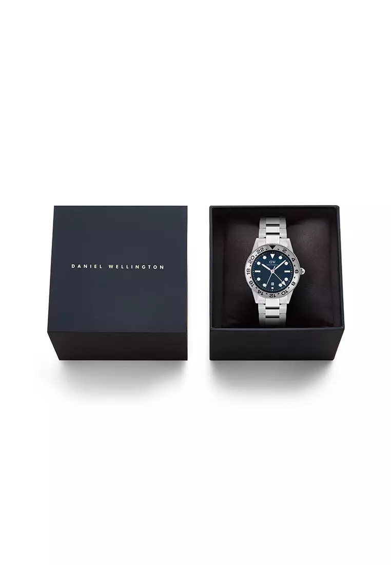 Iconic GMT Link 40mm Brushed Bezel Silver - Men Watch stainless steel strap watch DW Official Authentic Original 男士手錶 不銹鋼 手錶 DW 官方 正品