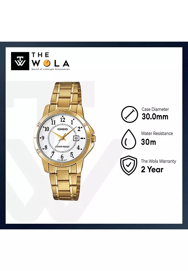Women's Analog Watch LTP-V004G-7B Stainless Steel Band Gold Watch