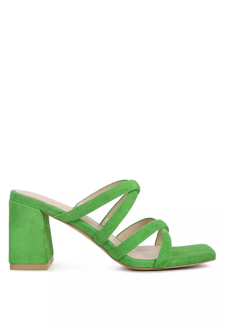 Discount on London Rag  shoes - SKU: Mint Green Strappy Casual Block Heel Sandals