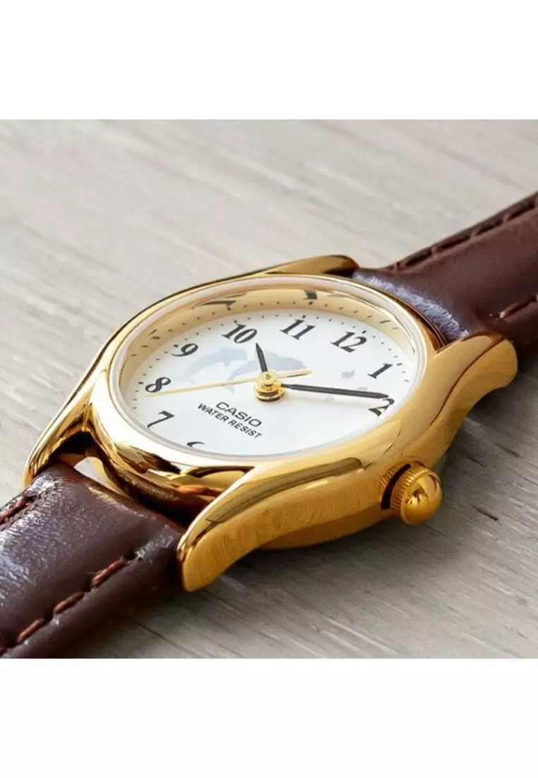 Women's Analog LTP-1094Q-7B9R Brown Genuine Leather Watch