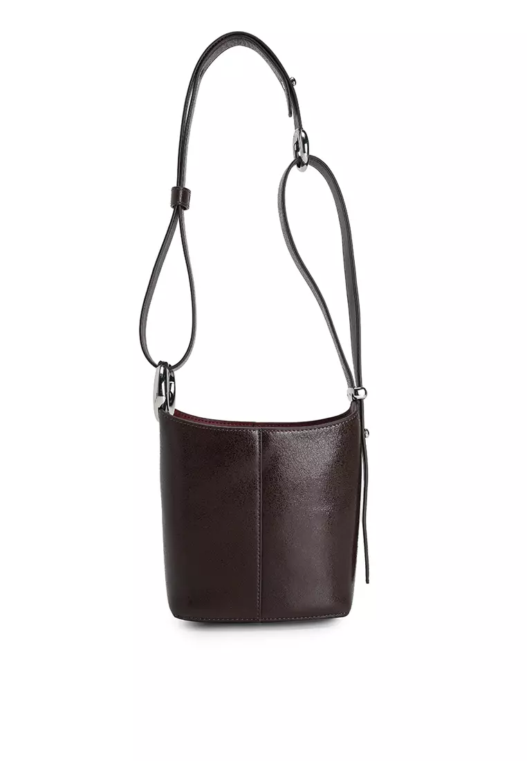 Halo Glazed Leather Mini Bucket Bag