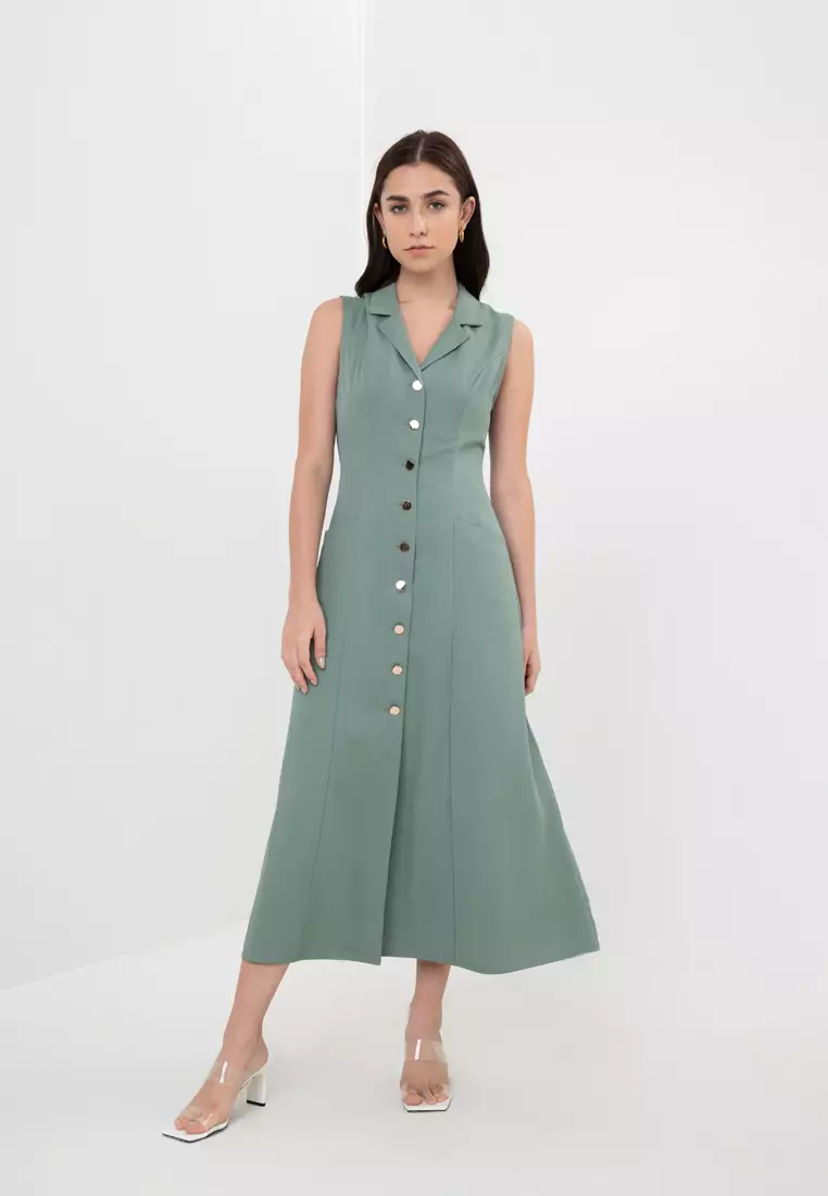 Zalora button clearance down dress