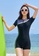 LYCKA black LNN2216 Korean Lady One Piece Swimwear Black 66793US2160027GS_2