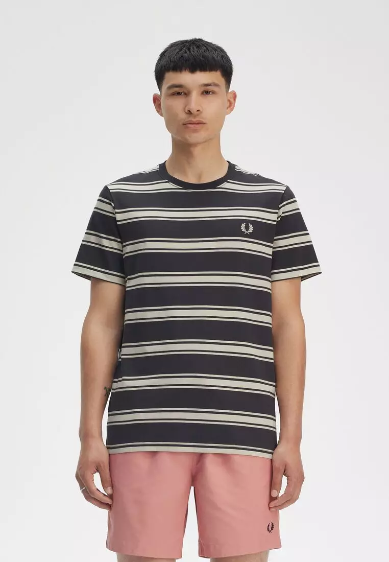 Buy Fred Perry Fred Perry M9851 FINE STRIPE T-SHIRT (ACHOR