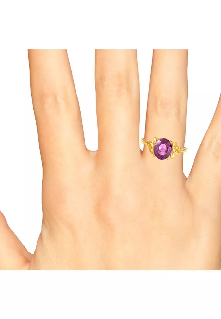 Buy Mulia Jewellery 2.25 Carat Purple Garnet Ring in 18K Yellow